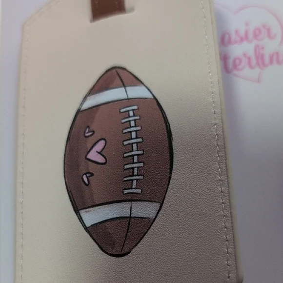 Frasier Sterling Football Theme Luggage Tag Set - Picture 6 of 6